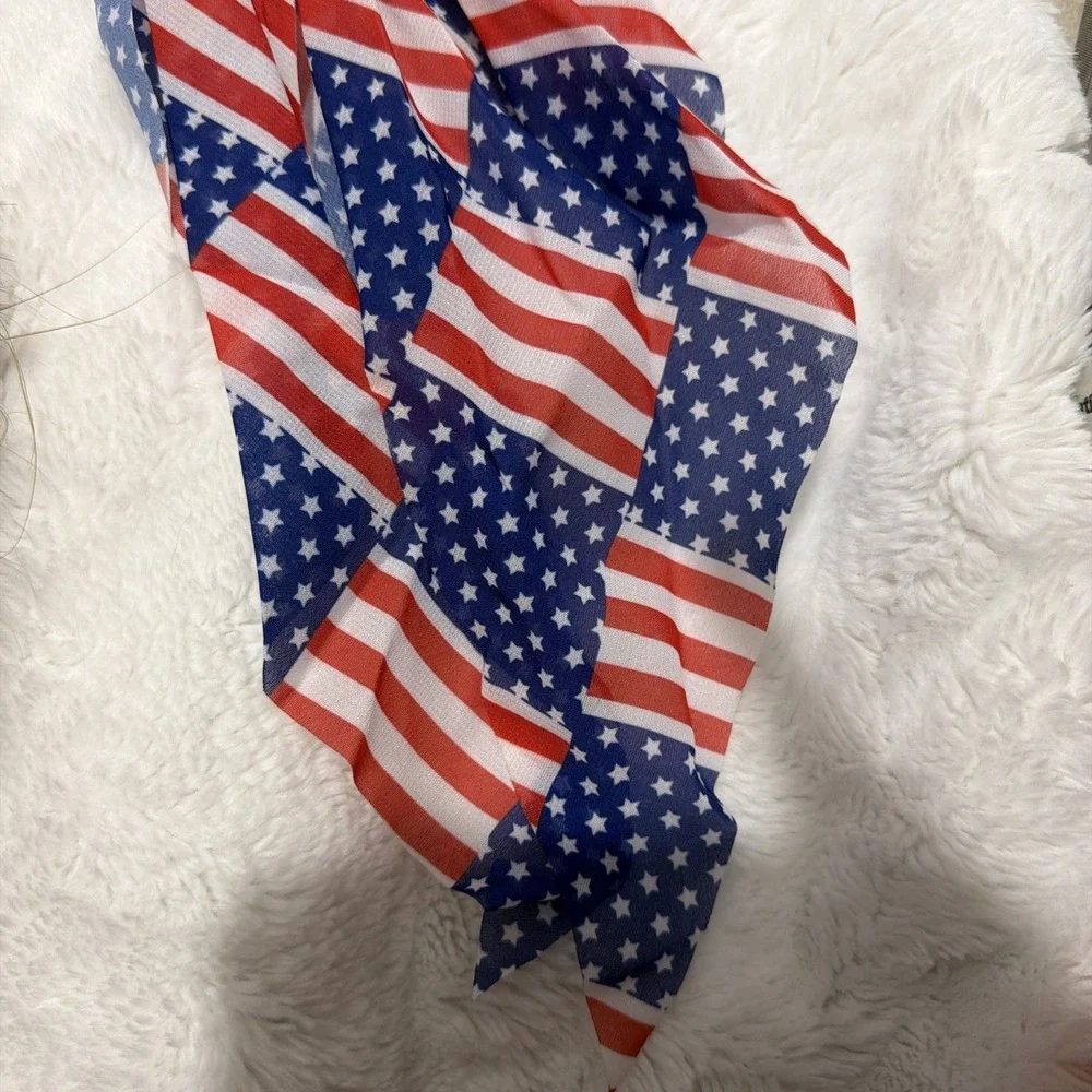 Oh‎ my stars American Flag Hair Bow With Clip Brand New Beautiful